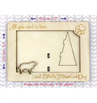 Chien de la Serra da Estrela, cão da Serra da Estrela - Cadre photo, cadre en bois gravé, un joli gadget pour l'amoureux des chiens par Art-Dog