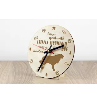 Estrela Mountain Dog, Portuguese Shepherd - clock with a dog, wooden clock, wall clock for dog lovers, clock for desk and shelf, Art-Dog