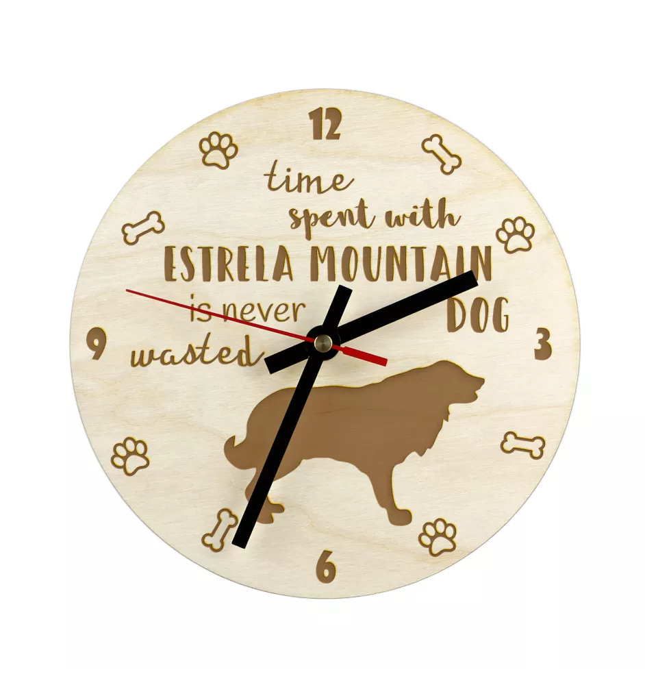 Estrela Mountain Dog, Portuguese Shepherd - clock with dog, wooden clock with engraving, personalised clock by Art-Dog