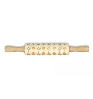 Estrela Mountain Dog, Portuguese Shepherd - small rolling pin with a dog pattern, a rolling pin for children's dough, decorating ceramic clay by Art-Dog brand