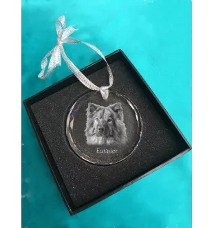 Eurasier - boule de Noël en cristal avec une photo, photo de chien dans le cristal, décoration personnalisée pour sapin de Noël de la marque Art-Dog