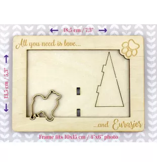 Eurasier - Cadre photo, cadre en bois gravé, un joli gadget pour l'amoureux des chiens par Art-Dog