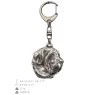 Fila Brasileiro - Silver-plated key ring with dog, handbag decoration, backpack pendant by Art-Dog brand