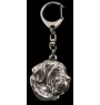 Fila Brasileiro - Silver-plated key ring with dog, handbag decoration, backpack pendant by Art-Dog brand