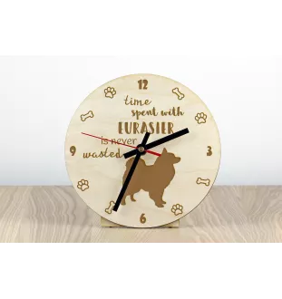 Eurasian, Eurasier - clock with dog, wooden clock with engraving, personalised clock by Art-Dog