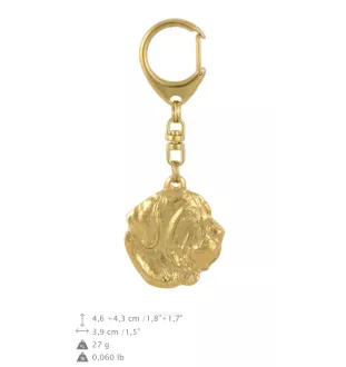 Fila Brasileiro - Gilded key ring with dog, handbag decoration, luxury accessory by Art-Dog brand