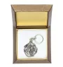 Fila Brasileiro - Silver-plated pendant with a dog in a decorative box, handbag decoration, backpack pendant by Art-Dog brand