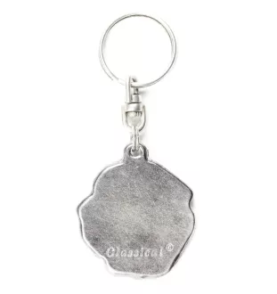 Fila Brasileiro - Silver-plated pendant with a dog in a decorative box, handbag decoration, backpack pendant by Art-Dog brand