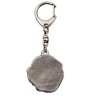 Fila Brasileiro - Silver-plated key ring with a dog in a gift box, handbag decoration, backpack pendant by Art-Dog brand