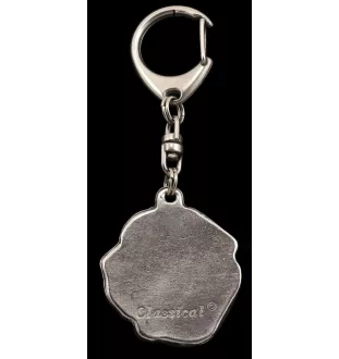 Fila Brasileiro - Silver-plated key ring with a dog in a gift box, handbag decoration, backpack pendant by Art-Dog brand