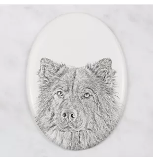 Eurasier - Gedenktafel mit einem Foto eines Hundes, Grabplatte mit Druck, personalisierte ovale Platte der Marke Art-Dog