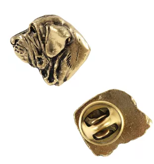 Fila Brasileiro - Dog brooch in decorative box, elegant gold-plated pin, Art-Dog brand jacket pin