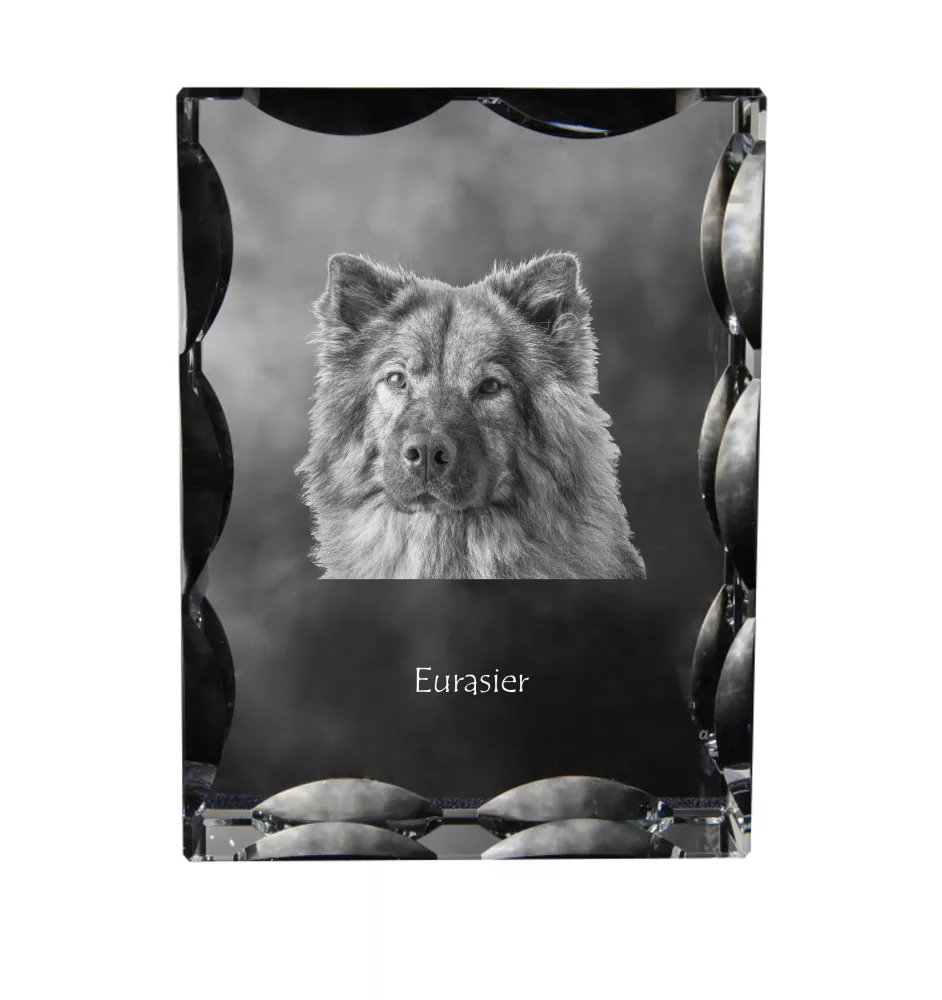 Eurasier - cristal avec photo de chien, statuette en verre avec photo, cadre exceptionnel avec photo de la marque Art-Dog