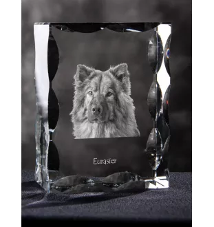 Eurasier - cristal avec photo de chien, statuette en verre avec photo, cadre exceptionnel avec photo de la marque Art-Dog