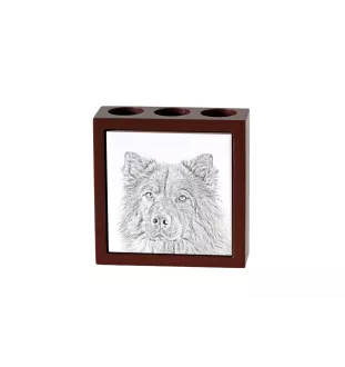 Eurasier - Stifthalter mit Hund, Schreibtischorganizer mit Aufdruck, personalisierte Schreibtischdekoration der Marke Art-Dog