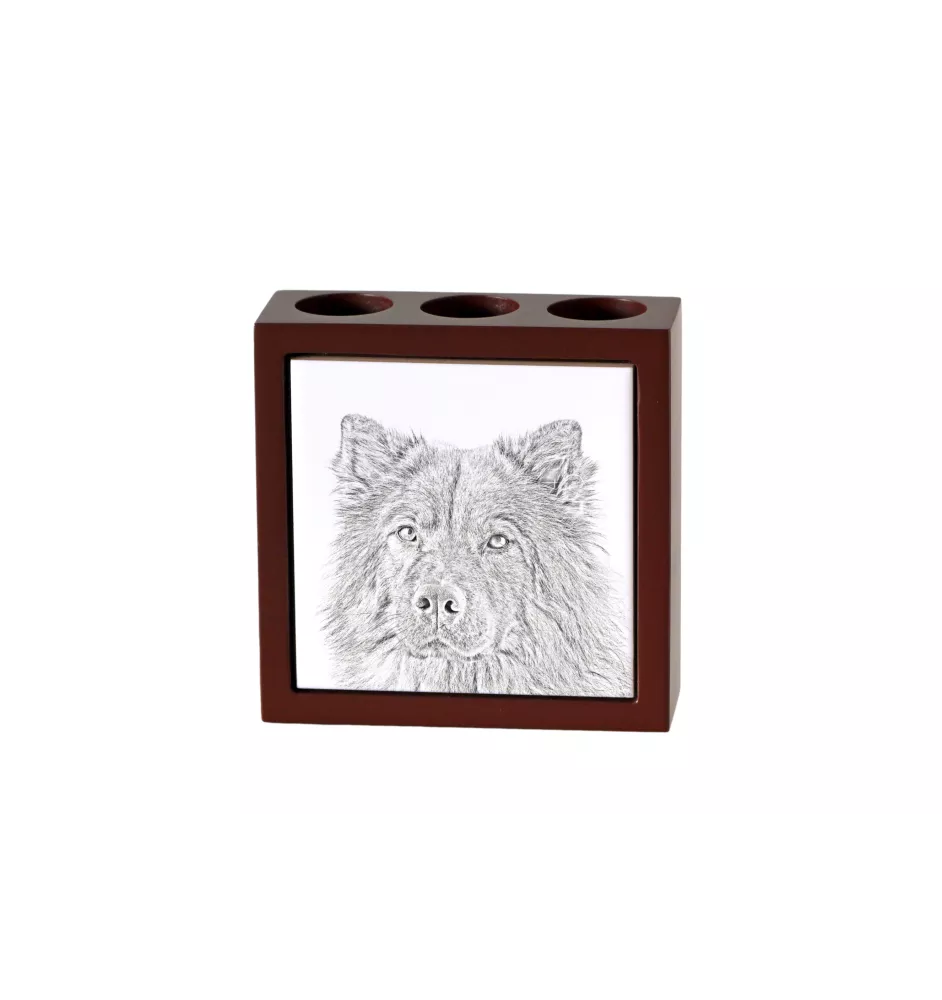 Eurasian, Eurasier - pen holder with a dog, desk organizer with a print, personalized desk decoration from the Art-Dog brand.