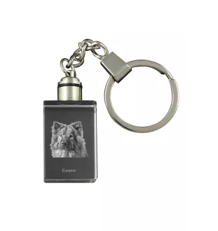 Eurasian, Eurasier - Crystal key ring with dog photo, illuminated key ring, unique gift by Art-Dog brand