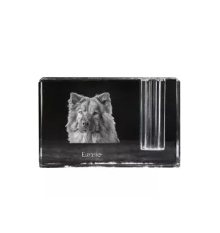 Eurasier - Stifthalter, Kristallorganizer mit Hundefoto, einzigartige Schreibtischdekoration der Marke Art-Dog