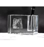 Eurasian, Eurasier - Pen stand, crystal organiser with dog photo, unique desk decoration by Art-Dog brand