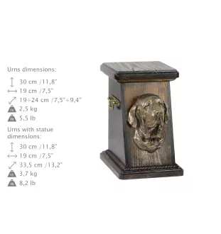 Fila Brasileiro, Brasilianischer Mastiff eine Ascheurne für Hunde, eine elegante Urne mit einer Statue, eine Gedenkurne mit dem Porträt eines Hundes von der Marke Art-Dog