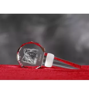 Eurasian, Eurasier - Crystal bottle stopper, unique wine stopper with photo, personalised gift for sommelier by Art-Dog brand