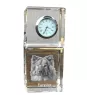 Eurasian, Eurasier - crystal clock with a photo, a photo of a dog in crystal, personalized desk clock by Art-Dog brand