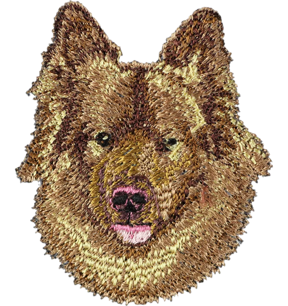 Eurasian, Eurasier - dog-shaped patch, embroidered patch, unique decoration for Art-Dog backpack
