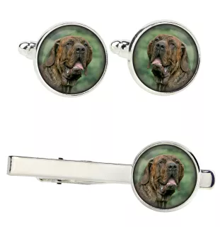 Fila Brasileiro - cufflinks and tie with your photo, a suit decoration, men's jewelry from the Art-Dog brand.
