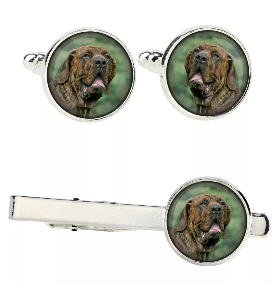 Fila Brasileiro, Brasilianischer Mastiff Ärmelknöpfe und Krawatte mit Ihrem Foto, Anzugaccessoire, Herrenschmuck der Marke Art-Dog