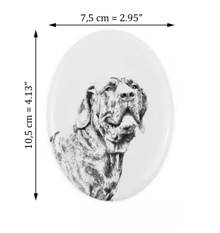 Fila Brasileiro - une plaque commémorative avec une photo de chien, une plaque funéraire avec une impression, une plaque ovale personnalisée de la marque Art-Dog
