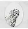 Fila Brasileiro, Brasilianischer Mastiff - Gedenktafel mit einem Foto eines Hundes, Grabplatte mit Druck, personalisierte ovale Platte der Marke Art-Dog