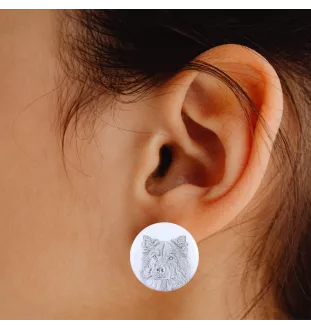 Eurasier - boucles d'oreilles uniques avec un chien, votre animal de compagnie sur un porte-clés, marque propre Art-Dog