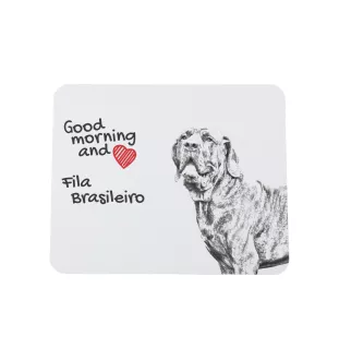 Fila Brasileiro - mouse pad with print, personalized dog-themed mouse pad, unique gadget for an office worker by Art-Dog brand