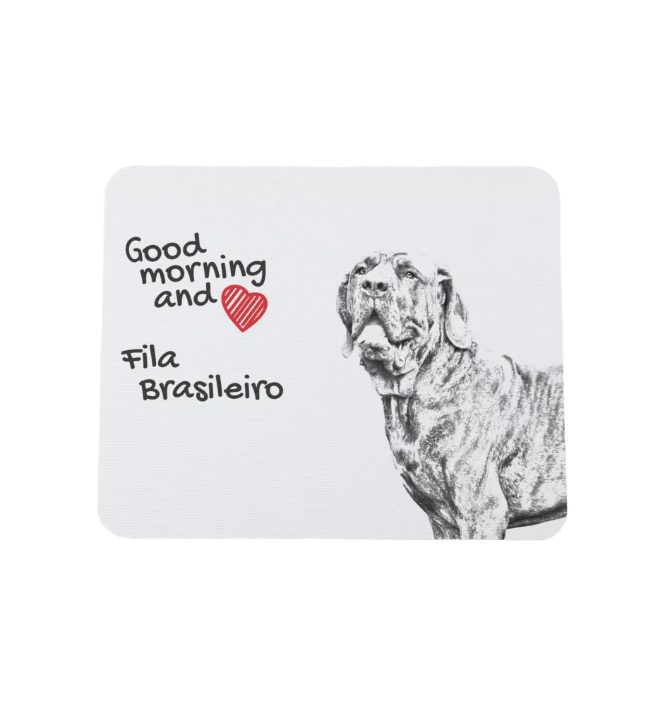 Fila Brasileiro - mouse pad with print, personalized dog-themed mouse pad, unique gadget for an office worker by Art-Dog brand