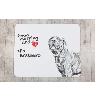 Fila Brasileiro - mouse pad with print, personalized dog-themed mouse pad, unique gadget for an office worker by Art-Dog brand