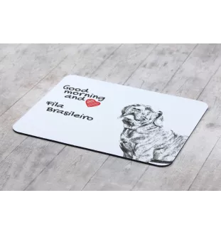 Fila Brasileiro - mouse pad with print, personalized dog-themed mouse pad, unique gadget for an office worker by Art-Dog brand