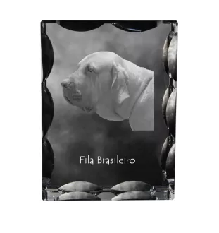 Fila Brasileiro, Brasilianischer Mastiff - Kristall mit einem Hundebild, Glasstatuette mit einem Bild, einzigartiger Bilderrahmen der Marke Art-Dog