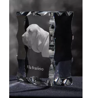 Fila Brasileiro, Brasilianischer Mastiff - Kristall mit einem Hundebild, Glasstatuette mit einem Bild, einzigartiger Bilderrahmen der Marke Art-Dog