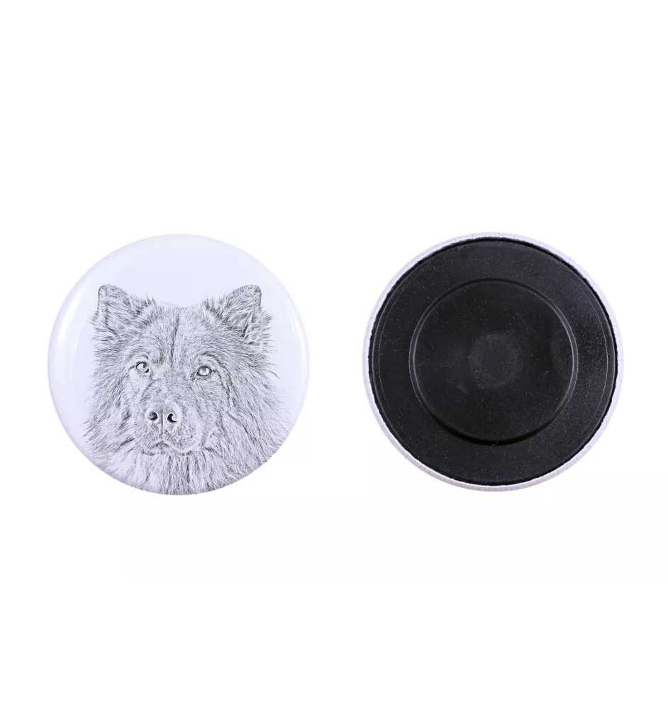 Eurasier Magnet mit einem Hundepfotenabdruck, außergewöhnlich leicht, starker Magnet, handgefertigtes Produkt der Marke Art-Dog