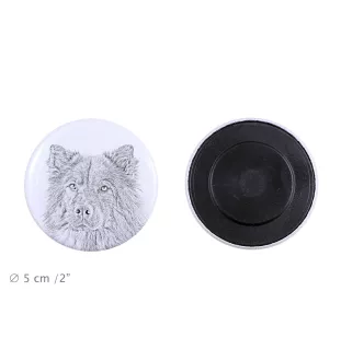 Eurasier Magnet mit einem Hundepfotenabdruck, außergewöhnlich leicht, starker Magnet, handgefertigtes Produkt der Marke Art-Dog