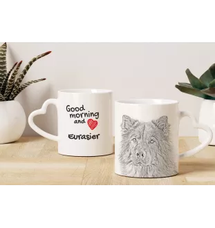 Eurasian, Eurasier - cup with a dog, adorable cup with a heart-shaped handle, universal gift from the Art-Dog brand