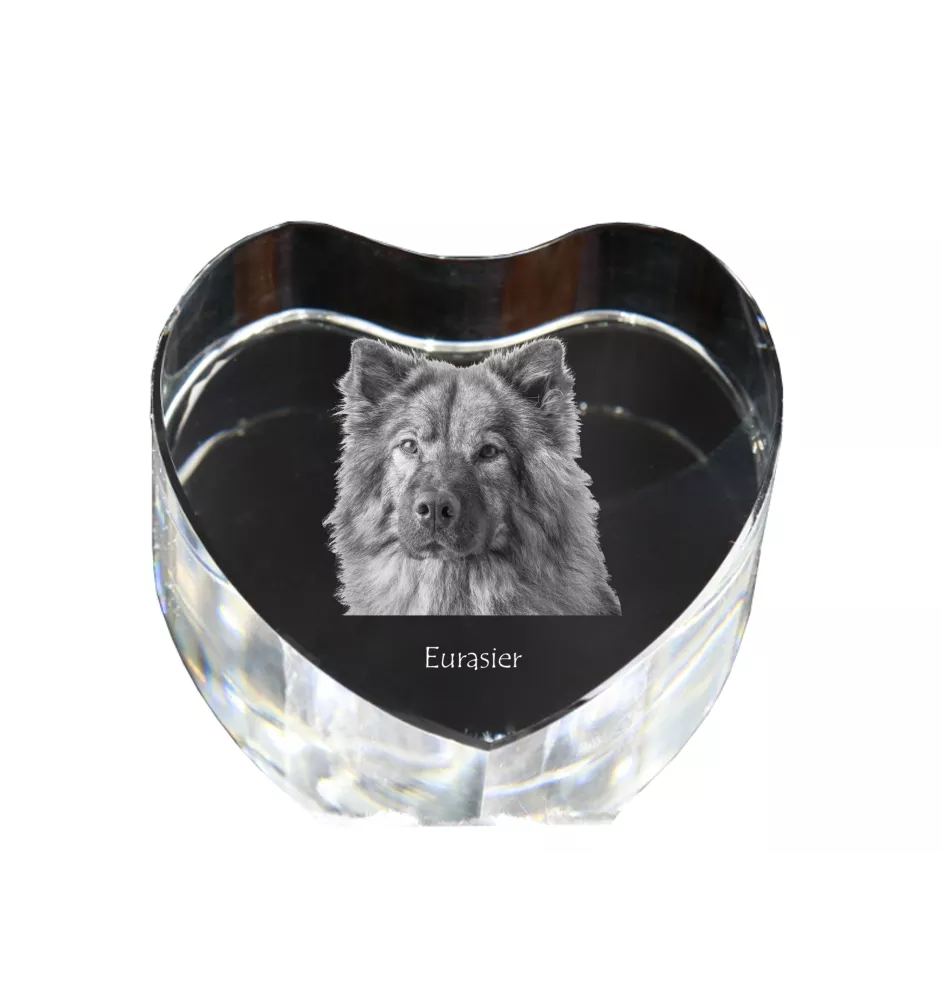 Eurasier - une photo de chien dans un cristal, un cœur en cristal, un cadre photo exceptionnel de la marque Art-Dog