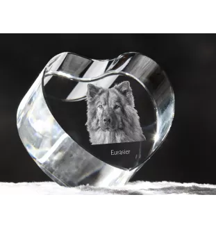 Eurasian, Eurasier - a photo of a dog in crystal, crystal heart, unique photo frame from the Art-Dog brand