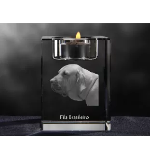 Fila Brasileiro świecznik kryształowy z psem Art-Dog