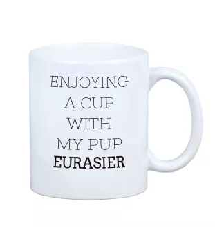 Eurasier - tasse avec une photo et un motif de chien géométrique Art-Dog