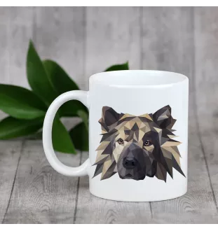 Eurasian, Eurasier - cup with a geometric dog image and the inscription Art-Dog