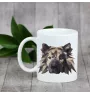 Eurasier - tasse avec une photo et un motif de chien géométrique Art-Dog
