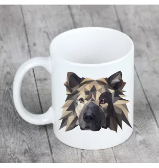 Eurasier - Becher mit einem Bild und dem Schriftzug geometrischer Hund Art-Dog