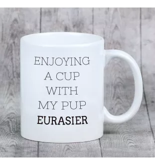 Eurasier - tasse avec une photo et un motif de chien géométrique Art-Dog