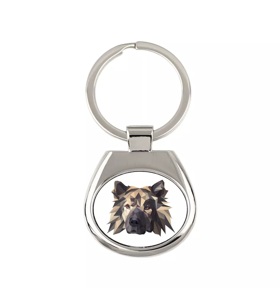 Eurasier - porte-clés géométrique avec photo et inscription Art-Dog